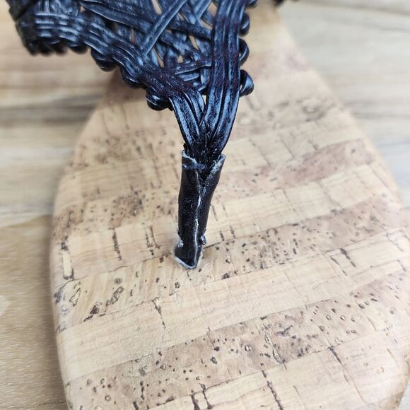 💜DexFlex Comfort Black Wedge Sandals Size 9.5 - Picture 14 of 15